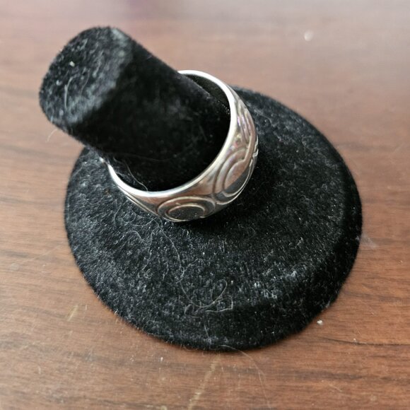 Coach 925 Sterling Silver Signature C Band Ring Size 8 - Picture 3 of 5